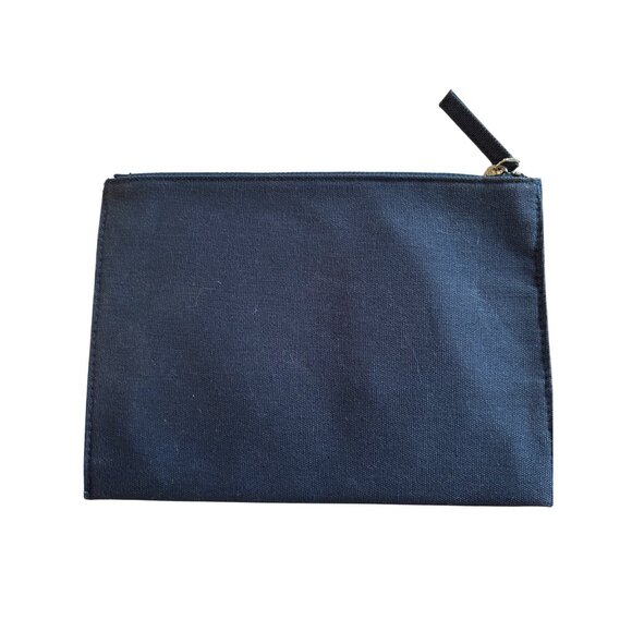 BALENCIAGA PARIS Pouch Travel Zip Bag Clutch Navy & White - Picture 2 of 7